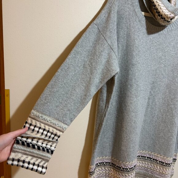 Anthropologie Daily Practice Turtleneck Sweater Dress Removable Collar Fair Isle - Picture 8 of 16